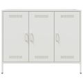 vidaXL Komoda bela 100,5x39x79 cm oceľ