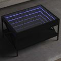 vidaXL Konferenčný stolík s nekonečnými LED čierny 70x50x38 cm