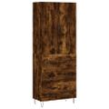 vidaXL Vysoká skrinka dymový dub 69,5x34x180 cm spracované drevo