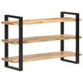 vidaXL Komoda s 3 policami 120x40x75 cm, surové mangové drevo