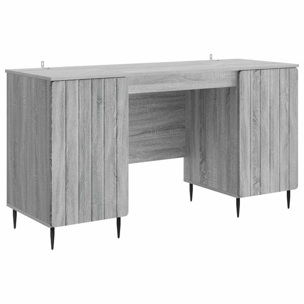 vidaXL Stôl s poličkou Sivá sonoma 142,5 x 50 x 75 cm Kompozitné drevo