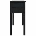 vidaXL Konzolový stolík čierny 100x35x75 cm masívne borovicové drevo