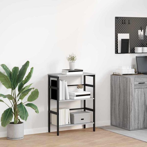 vidaXL Regál na knihy Sivý Sonoma 60 x 29,5 x 81 cm Kompozitné drevo