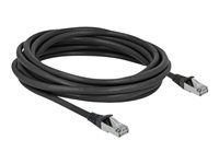 Patch kábel - RJ-45 (M) do RJ-45 (M) - 5 m - 6 mm - S/FTP - CAT 6a - lisovaný, vonkajší, prevedenie bez hrbolčekov - čierna