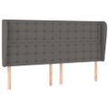 vidaXL Čelo postele so záhybmi sivé 163x23x118/128 cm umelá koža