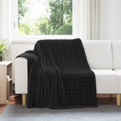 vidaXL Prikrývky na hodenie 6 pcs Čierna 200 x 150 cm Flís