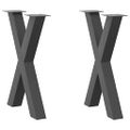 vidaXL Nohy k jedálenskému stolu v tvare X, 2 ks, antracitové, 60 x (72-73) cm, oceľ