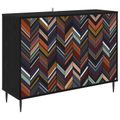vidaXL Servírovacia skriňa OMMEN Čierny dub 102 x 33 x 76 cm