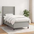 vidaXL Posteľný rám boxsping s matracom bledosivý 90x190 cm látka