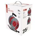Predlžovací kábel EMOS P194252 na bubne 25 m / 4 zásuvky / červený / PVC / 230 V / 1 mm2