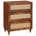 vidaXL Komoda set 3 ks 180 x 33 x 75 cm Masívne mango drevo Hnedá