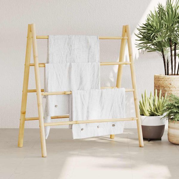 vidaXL Dvojitý rebrík na uteráky so 4 priečkami 90x50x100 cm bambus