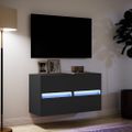 vidaXL TV nástenné skrinky s LED svetlami 2 ks čierne 41x31x45 cm