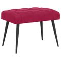 vidaXL Lavica s gombíkovým prešívaním Víno červené 60 x 40 x 45 cm