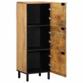 vidaXL Highboard Brown 40x33x110 cm Masívne drevo Mango