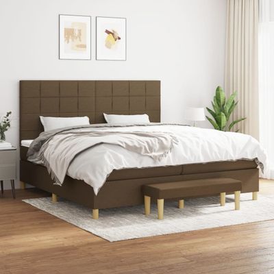 vidaXL Boxspring posteľ s matracom tmavohnedá 200x200 cm látka