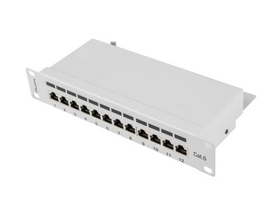 PATCH PANEL 12PORT 1U 10'' CAT.6 FTP Tienený ŠEDÝ LANBERG
