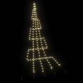 vidaXL LED Vianočný stromček so zemnými kolíkmi Teplá biela 306 cm Kov