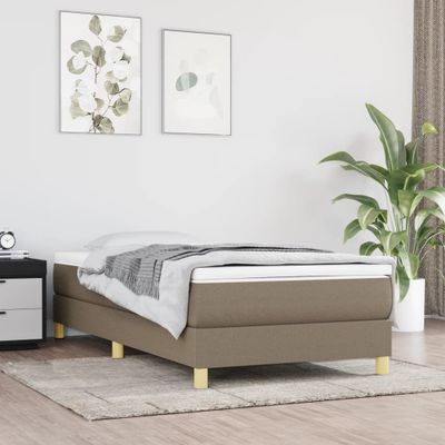 vidaXL Posteľný rám s boxspringom sivohnedá 100x200 cm látka