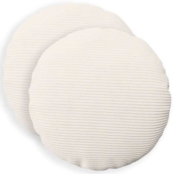 vidaXL Poťah na podložku 2 pcs HEERLEN Krémová Ø 40 cm manšestr