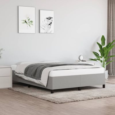 vidaXL Posteľ bez matraca bledosivý 140x190 cm látka