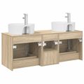 vidaXL Set kabinetov do kúpeľne 3 ks Dub sonoma 49,5 x 44,5 x 65 cm