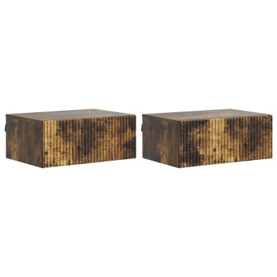 vidaXL Nástenná nočná skrinka 2 pcs Dymový dub 49 x 34,5 x 20 cm