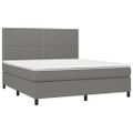 vidaXL Boxspring posteľ s matracom tmavosivá 160x200 cm látka