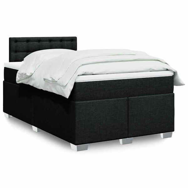 vidaXL Boxspring posteľ s matracom čierna 120x190 cm látka