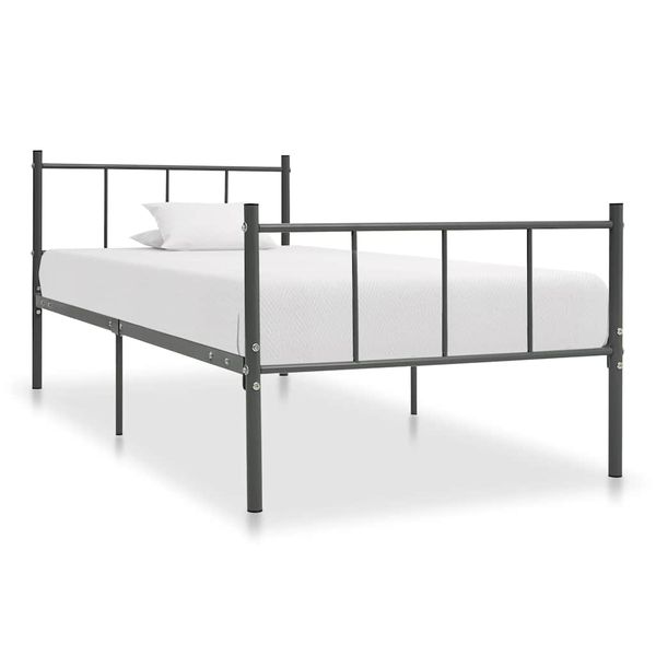 vidaXL Posteľný rám sivý 90x200 cm kovový
