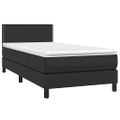 vidaXL Boxspring posteľ s matracom a LED čierna 80x200 cm umelá koža