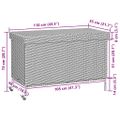 vidaXL Záhradný úložný box s kolieskami Hnedý 110x55x73 cm Poly Rattan
