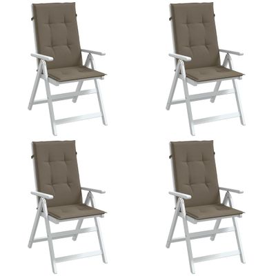 vidaXL Vankúše na stoličky 4 ks sivohnedá melanž 120x50x4 cm látka
