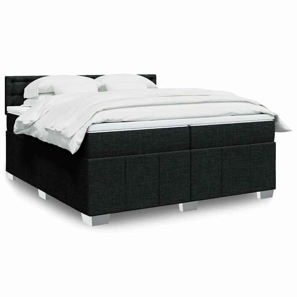 vidaXL Boxspring posteľ s matracom čierna 200x200 cm látka