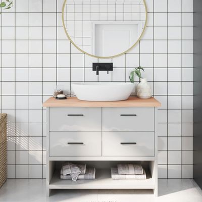 vidaXL Kúpeľňová doska 100x40x(2-4) cm neošetrený masív