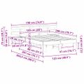 vidaXL Rám postele Biela 120 x 200 cm Masívne borovicové drevo