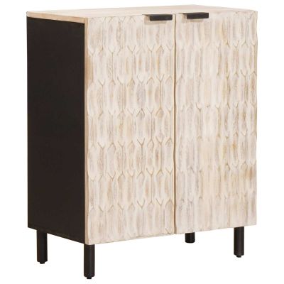 vidaXL Servírovacia skriňa Biele umývanie dokončenie 60 x 33 x 75 cm