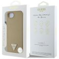 Guess HC MagSafe Grained PU Triangle Logo case for iPhone 16e Brown