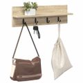 vidaXL Vešiak na stenu Nástenná montáž Sonoma dub 60 x 10,5 x 18 cm