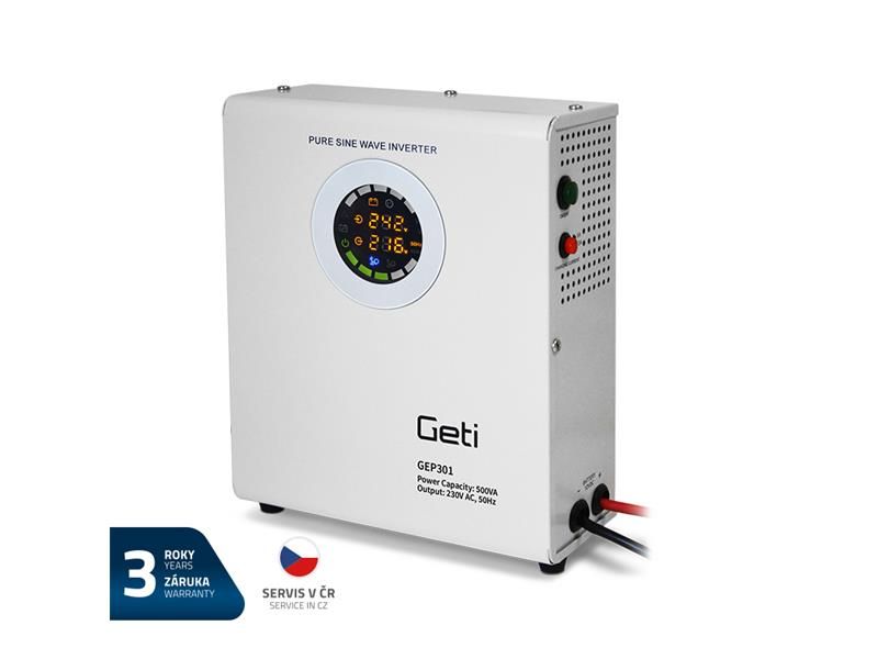 Zdroj záložný GETI GEP301 sinus 300W nástenný (500VA)