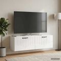 vidaXL Nástenná TV skrinka Biela s vysokým leskom 98 x 31 x 30 cm
