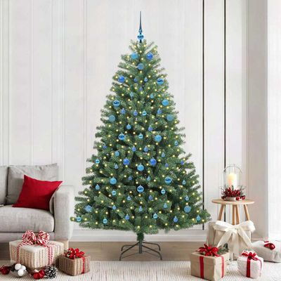vidaXL Umelý Sklápací Vianočný Stromček Zelená 210 cm PVC a kov