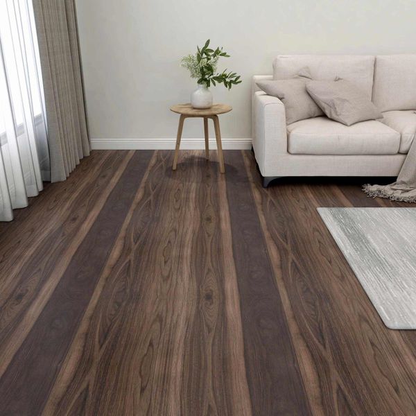 vidaXL Podlahové dosky 55 pcs Tmavohnedá 5,11 m² PVC