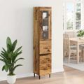 vidaXL Highboard Staré drevo 34,5 x 34 x 180 cm Kompozitné drevo