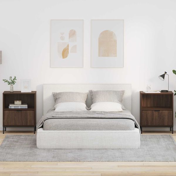 vidaXL Nočný stolík 2 pcs Hnedý dub 49 x 36 x 61 cm Kompozitné drevo