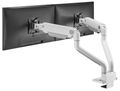 Neomounts DS70S-950WH2/Držák displeje/na stůl/17-35"/svorka+průch./VESA 100X100/nosn.2x18kg/plyn.píst/2 dis Držák, VESA, stolní, pro 2 zakrivené/ploché monitory, úhloprícka 17"–35", náklon, otácení, rotace, nosnost 2× 18kg, bílý