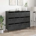 vidaXL Komoda čierna 135x39x103,5 cm, oceľ valcovaná za studena