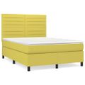 vidaXL Boxspring posteľ s matracom zelená 140x190 cm látka