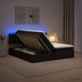 vidaXL LED úložná posteľ s matracom Čierna 180 x 200 cm Látka