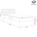 vidaXL Úložná posteľ s čelnou doskou Čierna 100 x 200 cm Zamat